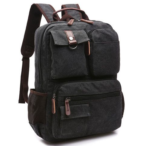 Retro Large Capacity Multi-pocketed Outdoor Travel Backpack School Canvas Laptop Backpack sold by needit. Shop more products from needit on Storenvy, the home of independent small businesses all over the world. Lace Backpack, College Backpacks, Canvas Backpack Men, School Rucksack, Tas Bahu, Travel Rucksack, Backpack For Teens, College Backpack, Laptop Rucksack