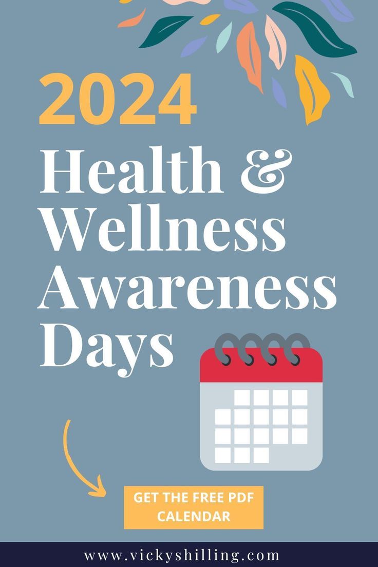 a calendar with the words health and wellness awareness days on it