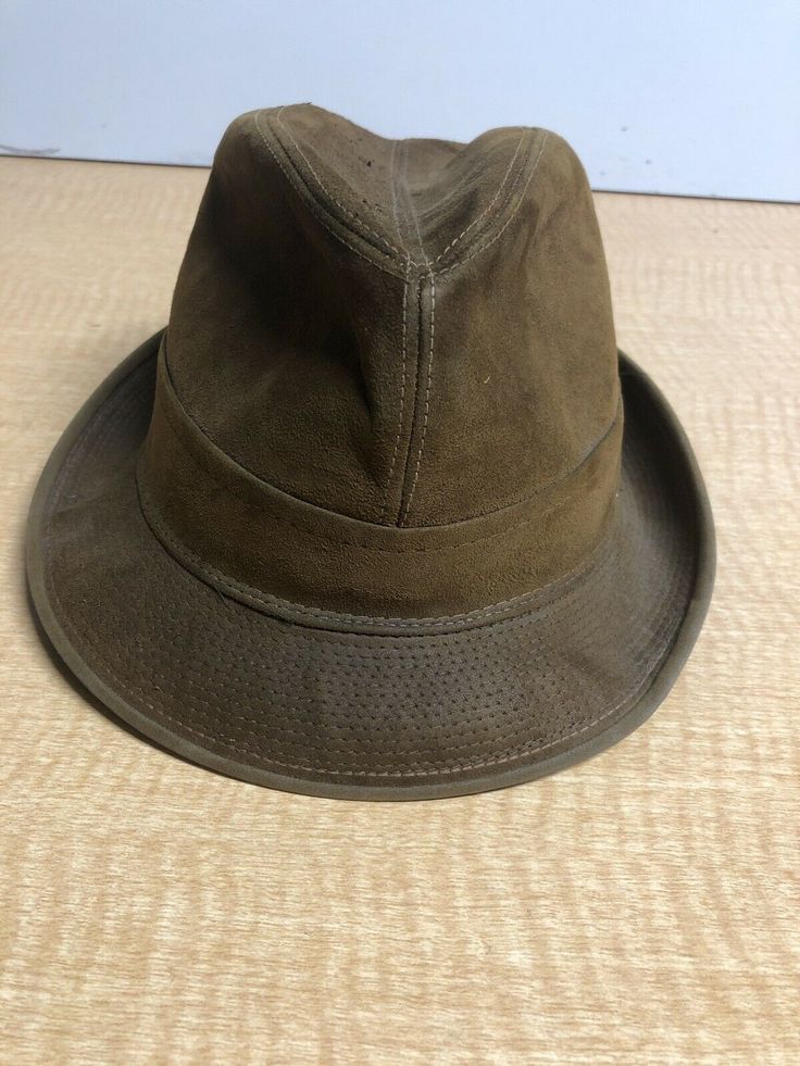 Vintage Bianchi Mens Fedora Genuine Suede Hat Size 6 7/8 Casual Brown Hat For Hunting, Casual Brown Hunting Hat, Vintage Brown Fedora For Spring, Vintage Hat Bands For Outdoor Fall, Vintage Hat Bands For Fall Outdoor, Vintage Hat Bands For Outdoor Fall Events, Vintage Hat Bands For Outdoor Fall Activities, Brown Vintage Fedora For Spring, Vintage Fitted Fedora For Fall