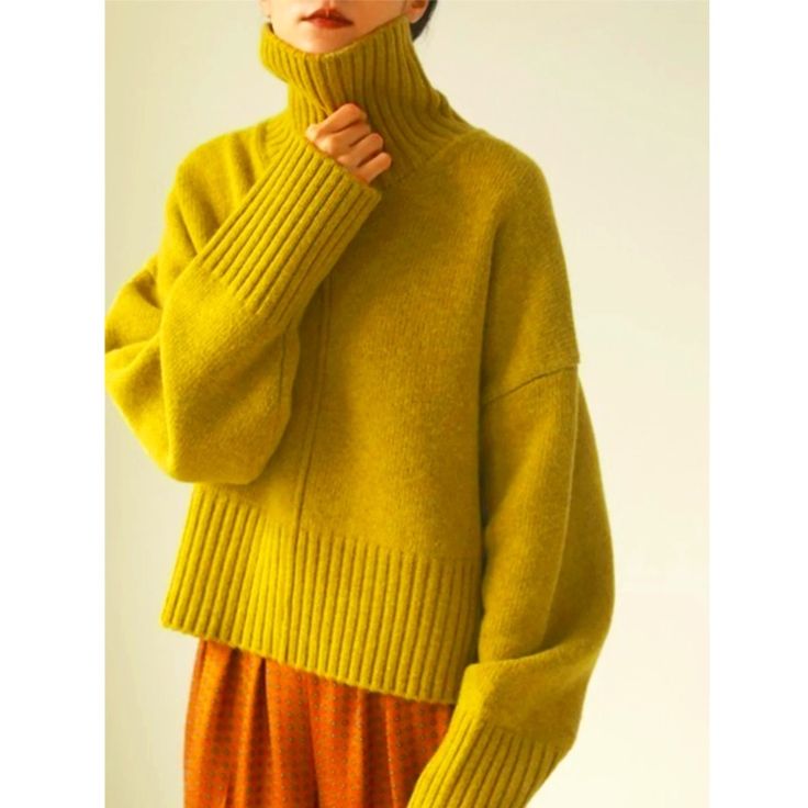 Yellow Plain Loose Turtleneck Oversized Sweater With Long Dolman Sleeves And Ribbed Trim Size: Medium Fabric: Acrylic41%; Nylon31%; Polyester28% Measurements: Bust: 41.7, Sleeve Length: 18.3, Length: 22.6 (Inch) Condition: Brand New Thank You For Stopping By. Let Me Know If You Have Any Questions About The Item. Trendy Yellow Soft Knit Sweater, Yellow Turtleneck Top For Winter, Soft Knit Yellow Top For Winter, Yellow Turtleneck Sweater For Fall, Winter Yellow Chunky Knit Tops, Yellow Trendy Turtleneck Top, Yellow Chunky Knit Top For Winter, Yellow Soft Knit Tops For Fall, Oversized Yellow Sweater For Spring