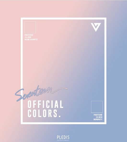 the official colors for this album are blue, pink and purple with white lettering on it