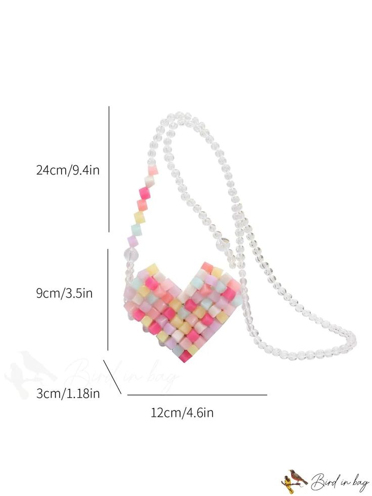 BirdinBag - Stylish Heart-Shaped Crossbody Bag with Transparent Strap, Perfect for Casual Holidays Multicolor Heart-shaped Bag For Daily Use, Heart-shaped Multicolor Bag For Daily Use, Rectangular Plastic Shoulder Bag For Gift, Trendy Multicolor Heart-shaped Bag, Trendy Plastic Bag As Gift, Heart-shaped Multicolor Bag For Gift, Heart-shaped Bags For Valentine's Day, Heart-shaped Multicolor Gift Bag, Trendy Multicolor Bags For Valentine's Day