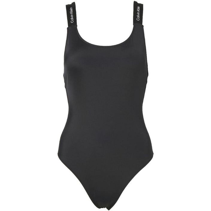 Brand: Calvin Klein Gender: Women Type: Beachwear Season: Spring/Summer PRODUCT DETAIL • Color: black • Pattern: plain COMPOSITION AND MATERIAL • Composition: -22% elastane -78% nylon • Washing: machine wash at 30° Black Nylon Swimwear For Summer, Black Sleeveless Sports Swimwear, High Stretch Black Swimwear For Summer, Black Nylon Swimwear, Black Swimwear With Minimal Stretch For Pool, Casual Black Swimwear For Pool, Black Nylon Swimwear For Swimming, Sleek Black Swimwear With Seamless Construction, Functional Sports Swimwear Made Of Elastane