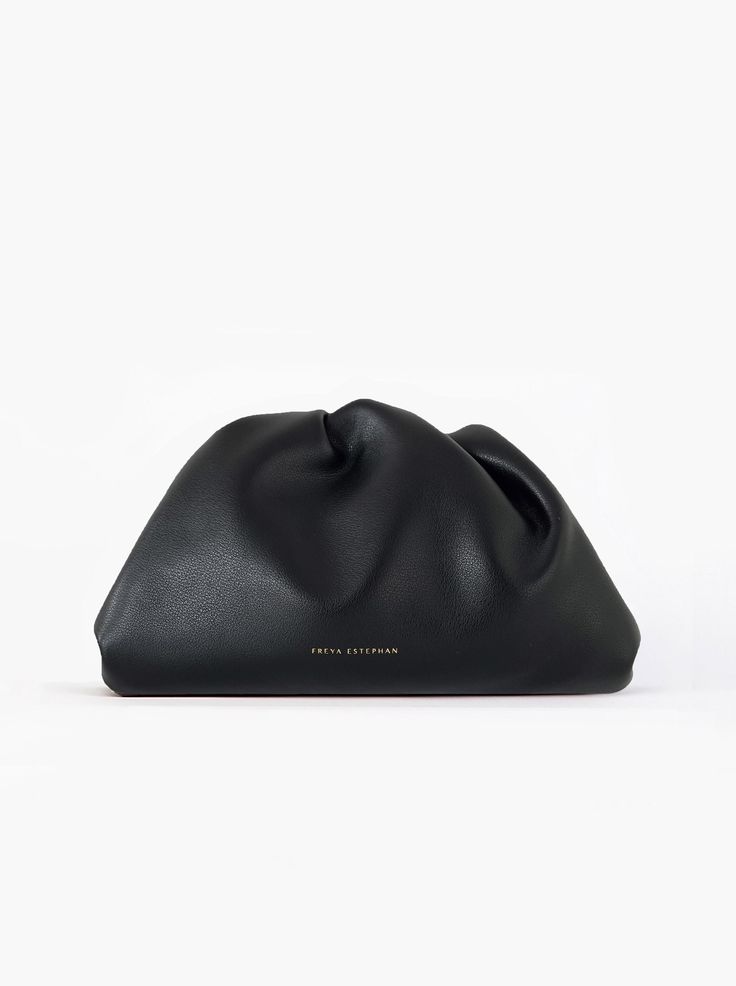 A classic day-to-night favorite from FREYA ESTEPHAN. Clutch * Outer and inner lining made of 100% leather * Dimensions (Width, Depth, Height):    -Mini: 22 x 5.5 x 13 cm     -Medium: 30 x 7 x 15 cm  * Magnetic frame closure. Gold finish * Loops for optional shoulder strap or chain   NEW, with tags. Color: Black Black Leather Rectangular Pouch, Black Leather-lined Pouch Clutch, Black Leather Pouch Clutch, Black Clutch With Leather Lining For Formal Occasions, Formal Black Clutch With Leather Lining, Black Bags With Leather Lining For Evening, Black Shoulder Bag Pouch With Dust Bag, Black Evening Bag With Leather Lining, Black Leather Clutch With Leather Lining