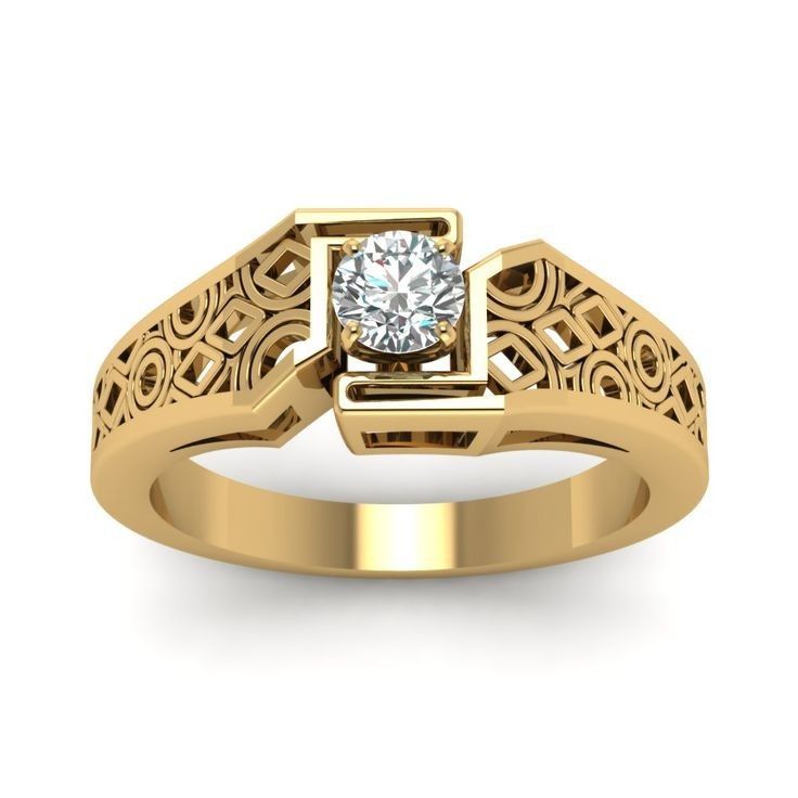 Would you like to look stylish and elegant in any occasion? A great alternative is this elegant men's diamond wedding ring with a luxury antique style. It features an exquisite gold that will never tarnish. This ring is elegant, stylish, and available at a discounted price. New Ring Designs Gold Men, Men Gold Wedding Rings, Engagement Rings Men Gold, Ring Men Gold Jewelry, Wedding Rings For Men Diamond, Mens Diamond Rings Solitaire, Men Gold Ring Design Unique, Engagement Rings For Men Gold, Diamond Rings For Men Unique