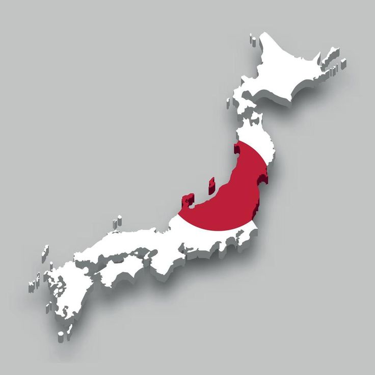 the shape of japan in red and white on a gray background royaltyvector stock