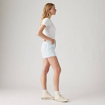 80s Mom Women's Shorts - Light Wash | Levi's® US Levi's Cotton Jean Shorts For Spring, Retro Short Relaxed Fit Jeans, 90s Inspired Mid-rise Bottoms With Relaxed Fit, 90s Inspired Relaxed Fit Mid-rise Bottoms, 90s Inspired Mid-rise Relaxed Fit Bottoms, Retro High Rise Cotton Shorts, 90s Inspired High Rise Light Wash Bottoms, 90s Inspired Fitted Cotton Bottoms, Retro Relaxed Fit Short Jeans