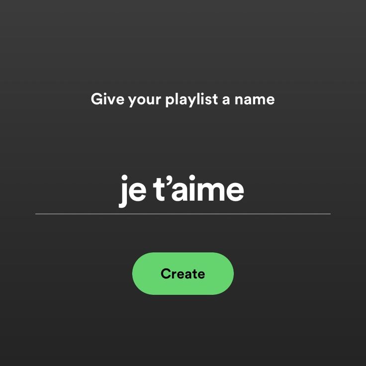 an iphone screen with the words je t'aime and create in white on it