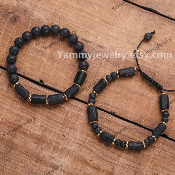 Material : Black Tourmaline  &  Lava Stone . Length: About 7.5inches(19cm) .   Quantity: 1 Pc . They make a great everyday Bracelet that can be worn on its own, or layered with other Bracelet ! These add the perfect touch for any boho look. Crystsal stone are meaningful,can bring health and happiness,it is the best gifts for you or family and friend in any occasion! PRODUCTION TIME & SHIPPING - All products are made to order here at Yammy Jewelry! - If you need express shipping, there will be op Black Beaded 8mm Jewelry For Friendship, Black Round Beads Jewelry For Friendship, Handmade Black Crystal Bracelet In Spiritual Style, Handmade Black Crystal Bracelet For Spiritual Purposes, Handmade Black Crystal Bracelet For Spiritual Use, Handmade Black Crystal Bracelet For Spiritual Healing, Black Spiritual Beaded Bracelets As Gift, Handmade Black Crystal Bracelet As Gift, Black Beaded Bracelet Gift