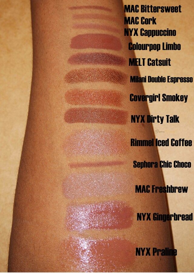 Natural lipsticks and lip liners on dark skin. Nice Lipstick, Shades Of Lipstick, Natural Lipstick, Best Lipsticks, Nude Lipstick, Makeup Swatches, Melanin Poppin, Dark Skin Makeup, Beat Face