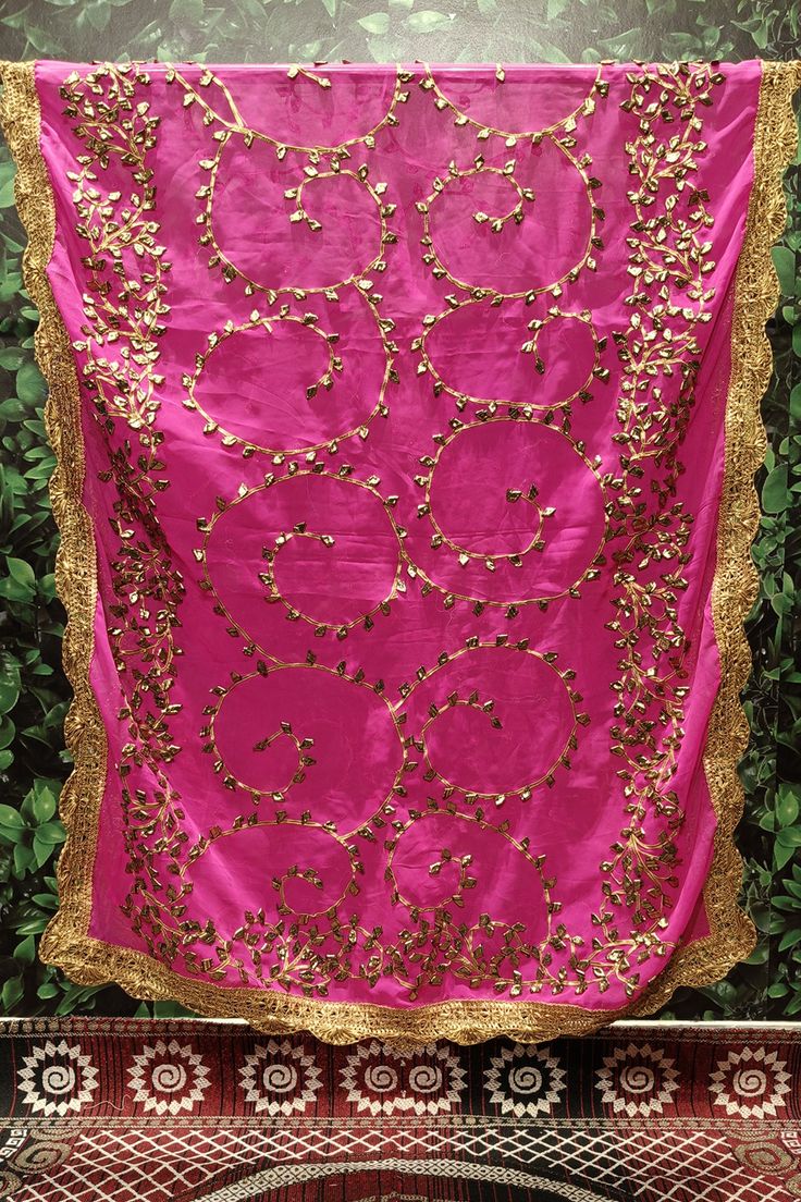 Dupatta Pink Dori Work Art Silk Dupatta, Festive Pink Saree With Resham Embroidery, Pink Kundan Saree, Pink Dola Silk Salwar Kameez With Zari Work, Bollywood Style Pink Traditional Wear With Kundan, Pink Saree For Wedding And Eid, Pink Resham Embroidery Dupatta In Dola Silk, Pink Art Silk Dupatta With Resham Embroidery, Pink Resham Embroidered Dupatta For Celebration