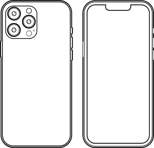 the front and back view of an iphone with its camera facing forward, viewed from the side