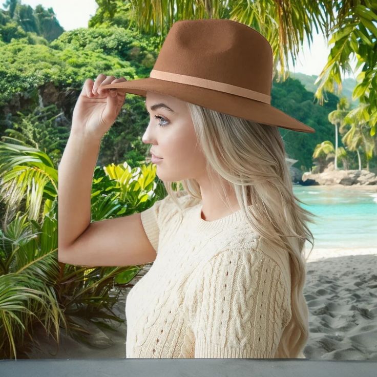 New With Tags In Factory Box Color: Coffee Brown Size: 57cm (M) Take That Fashion-Forward Step With The Lack Of Color The Grove Brown Wool Fedora Hat! Genuine Australian Wool Shapes This Hat That Has A Fedora Silhouette With A High Crown And A Classic Teardrop Top. A Contrasting Tan Genuine Suede Leather Band Accents The Wide-Brim. Details 100% Australian Wool. Spot Clean Only. Imported. Size Medium Interior Circumference Measures 75cm And 3" Brim. Size Small Interior Circumference Measures 55cm Fitted Brown Fedora For Travel, Brown Fedora For Everyday Spring Wear, Fitted Brown Travel Hat, Chic Brown Everyday Hat, Brown Flat Brim Felt Hat For Travel, Chic Brown Panama Hat For Travel, Brown Brimmed Felt Hat For Vacation, Brown Fedora Sun Hat For Everyday, Chic Brown Fedora With Curved Brim