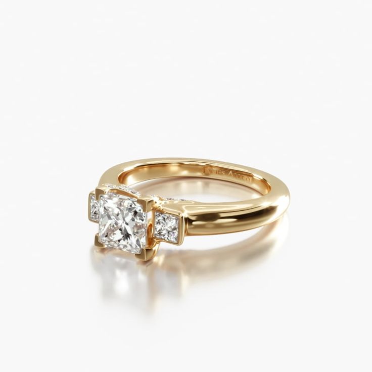 a rose gold engagement ring with two diamonds