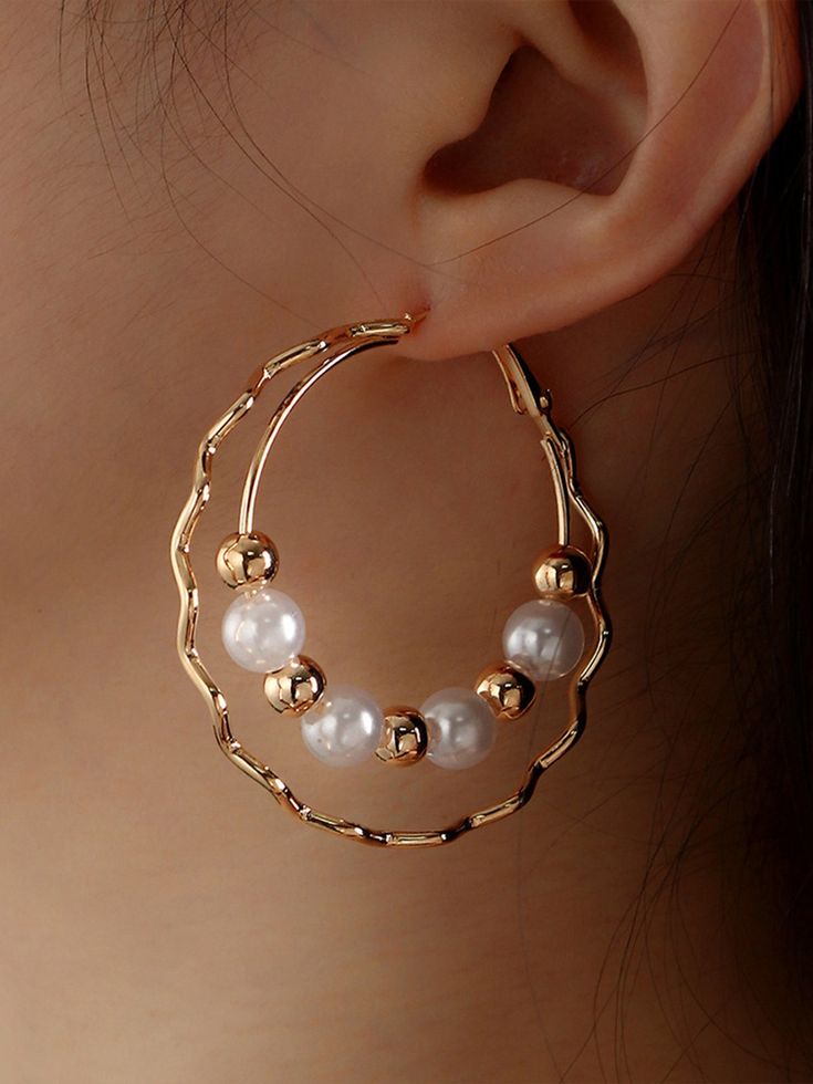 Buy Inexpensive Earrings at Zolucky online store, SPU: 294AEA8NEC58, Color: As Picture, Theme:All Season, Type:Hoop. Wire Hair Accessories, Waterproof Slippers, Pearl Hoop Earrings, Geometric Earrings, Accessories Fashion, Cultured Pearls, Making Jewelry, Pearl Beads, Accessories Earrings