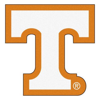 an orange and white letter t with the letter person on it's front end