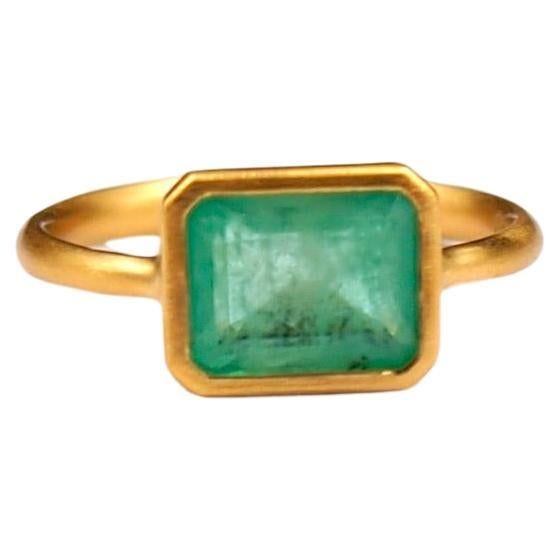 This simple ring by Scrives is composed of an emerald in an rectangular emerald cut. The stone is set in a 22kt closed gold setting. This emerald is natural, not treated and has natural & typical inclusions. This ring is handmade with 22kt mat finish gold. After wearing the jewellery for sometime, the gold will get more shinny. The band shows Scrives stamps. French size: 52.5 US size: 6.25 If you need any size change, we would be happy to do it for free. Follow us on Instagram @scrivesjewelry Green Tourmaline Ring, Simple Ring, Contemporary Ring, Tourmaline Ring, The Stone, Rings Simple, Green Tourmaline, Dream Jewelry, Cluster Ring