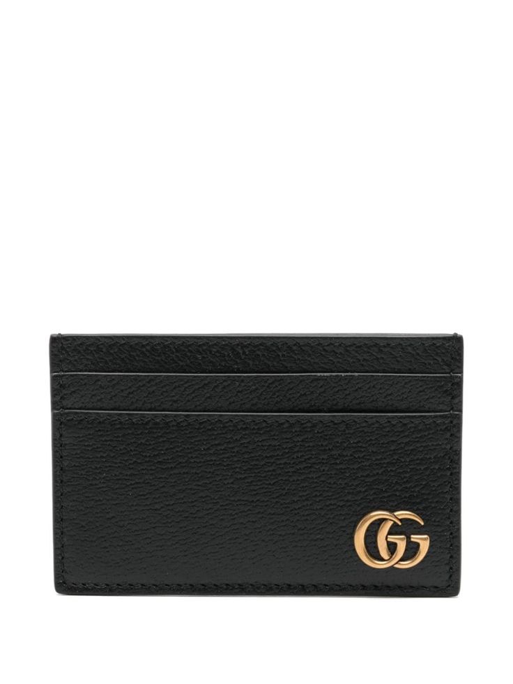 black leather textured finish tonal stitching card slots signature Double G logo internal slip pocket rectangle body This piece comes complete with a protective dust bag. Double G Logo, Stitching Cards, G Logo, Planet People, Office Bag, Gucci Gg Marmont, Gg Marmont, Leather Texture, Summer Beach Wear