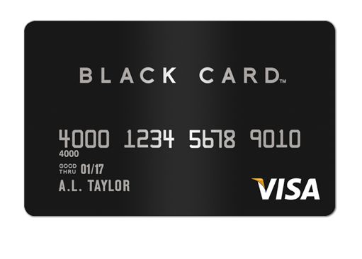 a black credit card with the visa logo on it's front and back side