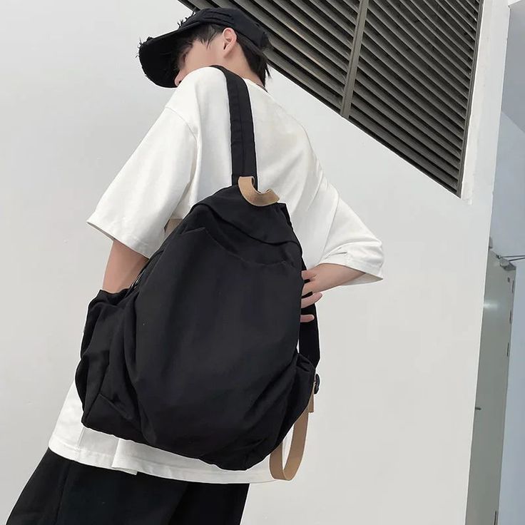 UAKISS - 2024 Women's Backpack Fashion Academy Style Canvas Schoolbag Simple Large Capacity Retro Korean Edition High Quality Backpack Vintage Large Capacity Backpack For Everyday, Vintage Large Capacity Backpack Shoulder Bag, Large Capacity Retro Backpack, Korean Bag Backpacks, Everyday Harajuku Backpack, Women Backpack Fashion, Travel Crossbody, Lipstick Bag, Crossbody Bags For Travel