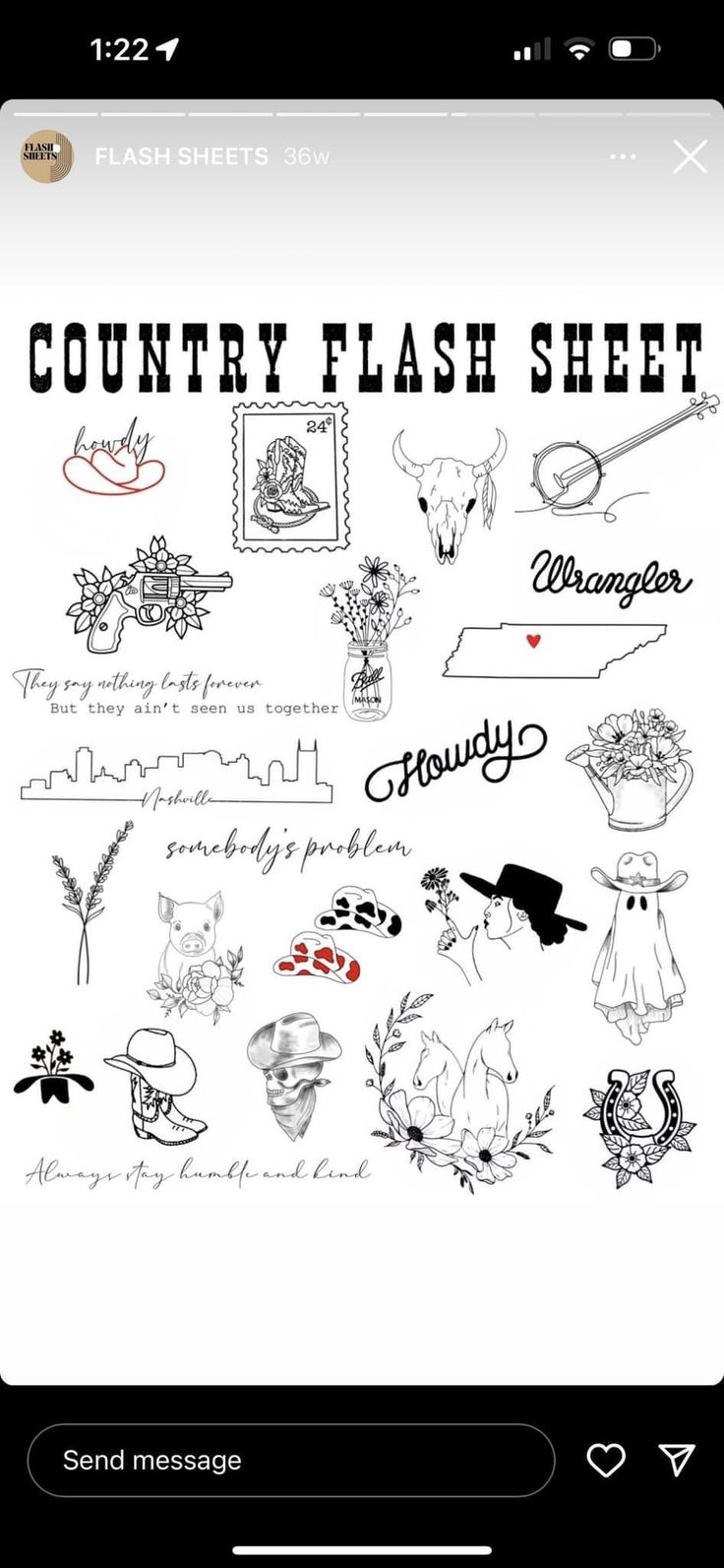 an iphone screen showing the country flash sheet on it's display, with handwritten lettering