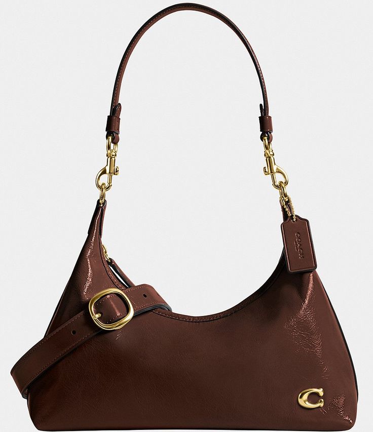 COACH Juliet Gold Hardware Shoulder Bag | Dillard's Designer Brown Bag, Vintage Designer Shoulder Bags, Coach Juliet Bag, Coach Bag Brown, Casual Shoulder Bag, Old Money Bags For Women, Women’s Purses, Coach Bags Handbags, Fall Purses