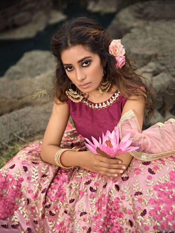 <ul>
<li style="text-align: justify;"><span style="text-align: justify;">Look stunning by wearing this Pink magenta lehenga in soft net embellished by floral thread embroidery work all over. </span></li>
<li style="text-align: justify;"><span style="text-align: justify;">Come with matching choli in banglory silk material and zai border soft net dupatta in matching color.</span></li>
<li style="text-align: justify;"><span style="text- Indowestern Lehenga, Baby Pink Blouse, Embroidered Wedding Gown, Lace Saree, Party Wear Lehenga Choli, Net Blouses, Pink Lehenga, Indian Wedding Wear, Party Wear Lehenga