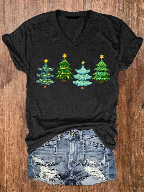 Women s Merry Christmas V Neck Tee Easy 30 day return policy Festive Green Casual Tops, Casual V-neck Holiday Tops, Casual Green Holiday Tops, Casual Green Top For Holiday, Green Holiday Top For Christmas, Green Christmas Holiday Top, V-neck Tops For Holiday In Fall, V-neck Tops For Fall Holiday, Casual Festive Tops For New Year