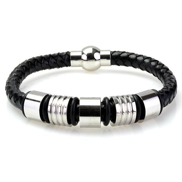 Braided Black Leather Mens Bracelet 6 MM 8.50 Inches with Stainless St – Birthstone Company. . . #birthstonecompany #birthstoneco #leatherbracelets #leatherbracelet #leather #bracelet #pureleather #handmade #fashion  #bracelets  #theelitesuite #meaningfuljewelry #pride Masculine Adjustable Braided Leather Bracelet, Masculine Adjustable Braided Bracelets With Leather Strap, Masculine Adjustable Black Band Bracelets, Masculine Black Band Adjustable Bracelet, Adjustable Braided Bracelet With Stainless Steel Clasp, Adjustable Black Leather Braided Bracelet, Masculine Black Stainless Steel Bracelets, Adjustable Black Leather Strap Bracelet, Modern Adjustable Braided Leather Bracelet