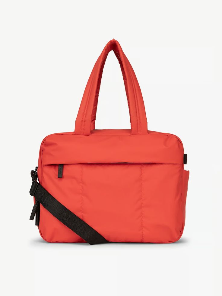 Luka Duffel in Rouge | CALPAK Sporty Nylon Travel Bag For On-the-go, Functional Weekender Bag With Pockets For On-the-go, Sporty Travel Bag With Adjustable Strap For On-the-go, Sporty Everyday Bags With Functional Pockets, Sporty Travel Bag With Adjustable Strap For Travel, Versatile Gym Bag With Functional Pockets For Everyday Use, Sporty Weekender Bag With Functional Pockets For Everyday Use, Sporty Weekender Bag With Functional Pockets, Functional Tote Weekender Bag