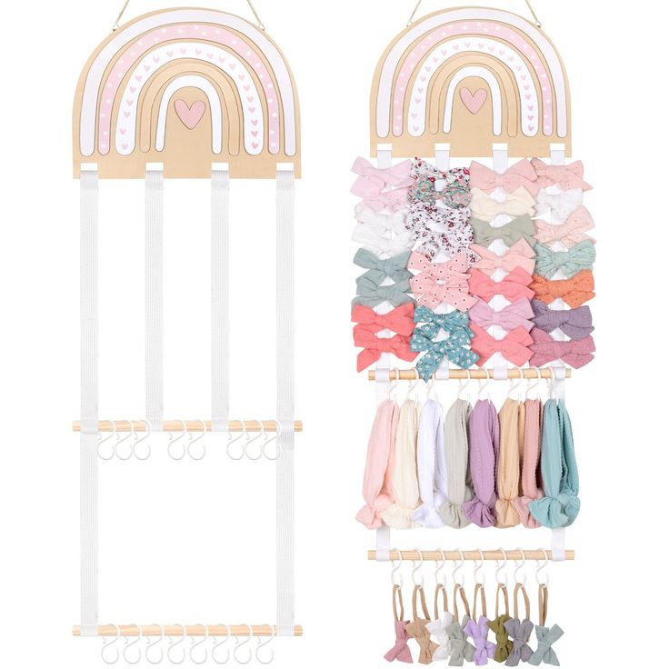 PRICES MAY VARY. 【Essential organizer storage for newborns】POVETIRE hair accessories organizer (Patent Pending) is versatile enough to hold all baby hair accessories or baby products: headbands,hair bows,hair ties, baby bids,pacifier clips,baby hats and other baby essentials! 【Simplify your life】Still worried about your baby's cute headband getting damaged or lost in a drawer?POVETIRE headband holder provides the perfect solution for you, and does not take up any desk space,just hang it on the w Toddler Bows Storage, Baby Headband Rack, Hair Bow Display Nursery, Mermaid Bow Hanger, Baby Bow Storage Head Bands, Nursery Bow Holder Shelf, Clothespin Bow Holder, Newborn Bow Storage, Hair Bow Organizer With Name