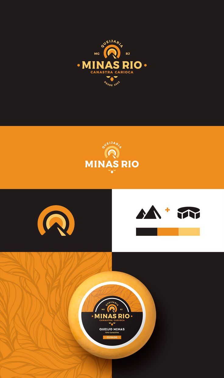 the logo for mina's rio is shown in yellow and black colors, with an orange