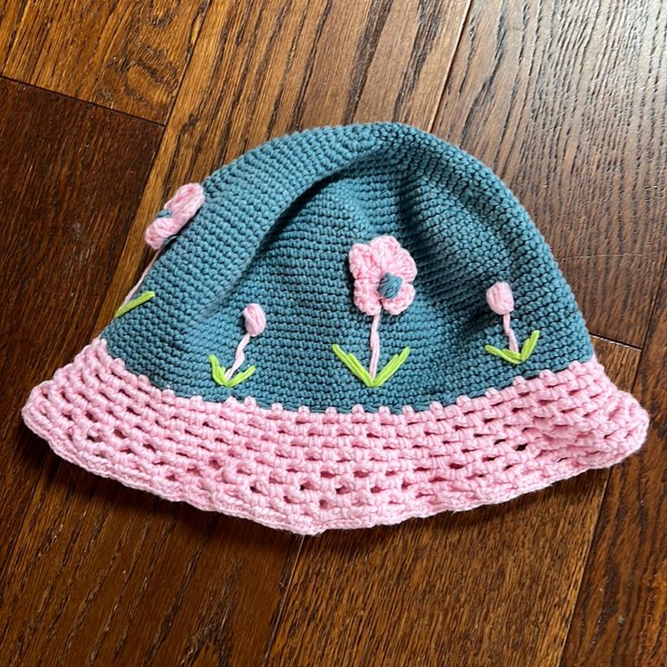 Thai Style Winter Pink Bucket Hat, One Size, Playful Blue Sun Hat For Spring, Fun Pink Beanie Hat, Handmade Pink Sun Hat For Spring, Blue Winter Bucket Hat, Pink Cotton Casual Sun Hat, Playful Pink Cotton Sun Hat, Blue One-size Sun Hat For Spring, Casual Pink Cotton Sun Hat