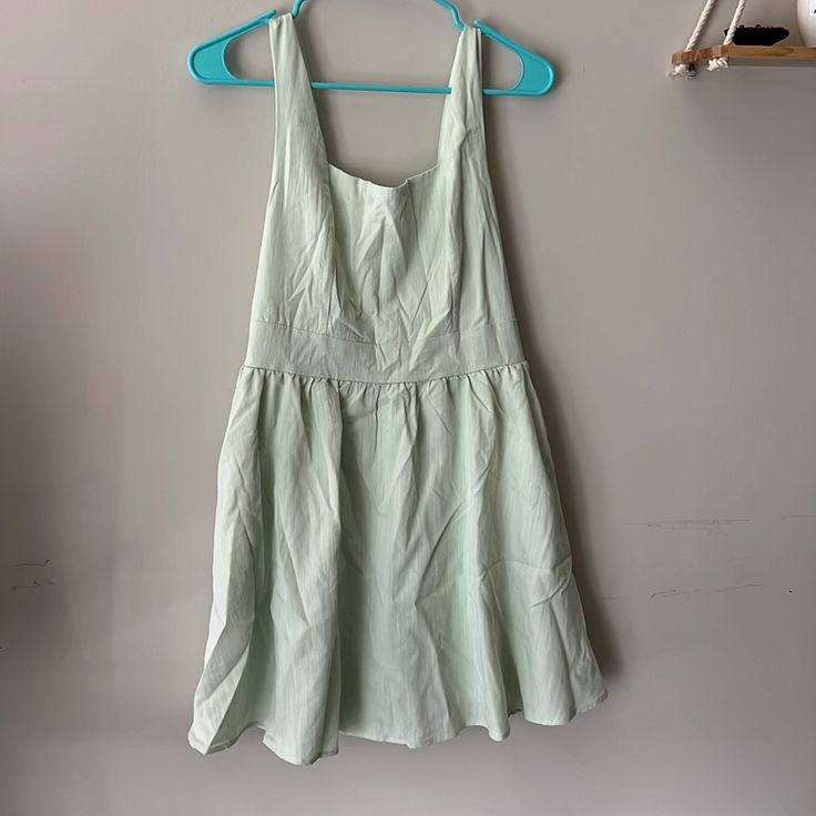 Brand New And Never Worn Mini Dress! Neckline Is Square Neck. Tags Are Still On And The Dress Has No Damage. It’s A Light Green/Teal Color With Pockets As Well. Super Cute Summer Dress. Casual A-line Mini Dress For Daytime, A-line Sundress For Daywear, Flowy A-line Dress For Daytime, Daytime Cotton Lined Dresses, Cotton Daytime Dresses With Lining, Cotton Daytime Dress With Lining, Daytime Cotton Lined Sundress, Lined A-line Sundress For Brunch, Lined A-line Sundress For Daywear