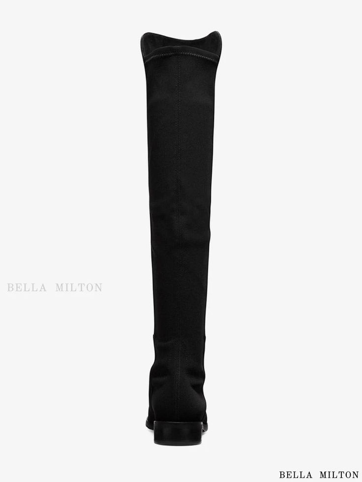 Bella Milton - Elegant Suede Thigh-High Boots for Women with Elastic Design Fitted High Shaft Knee-high Boots For Winter, Fitted Knee-high Boots With High Shaft For Winter, Fitted Tall Black Knee-high Boots, Black Fitted Tall Heeled Boots, Stretch Over The Knee Boots For Winter, Chic Full-length Fitted Heeled Boots, Fitted Thigh High Heeled Boots, Fitted Full-length Knee-high Boots For Fall, Stretch Over-the-knee Boots For Fall