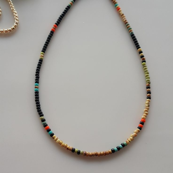 Mens Dainty Beaded Necklace, Mens Choker, Mens Beaded Necklace, Dainty Mens Jewelry Mens Choker, Men Choker, Beachy Necklace, Necklace With Beads, Mens Beaded Necklaces, Multi Coloured Necklaces, Necklace Mens, Beach Necklaces, Jewelry Beaded