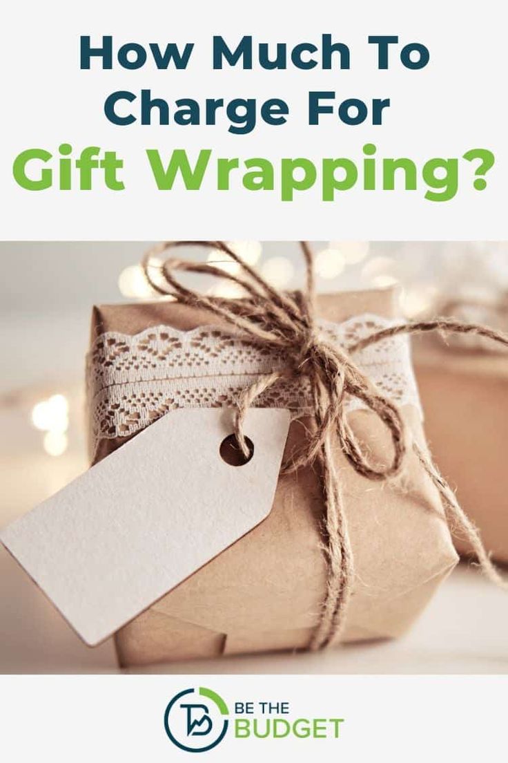 a gift wrapped in brown paper with the words how much to charge for gift wrapping?