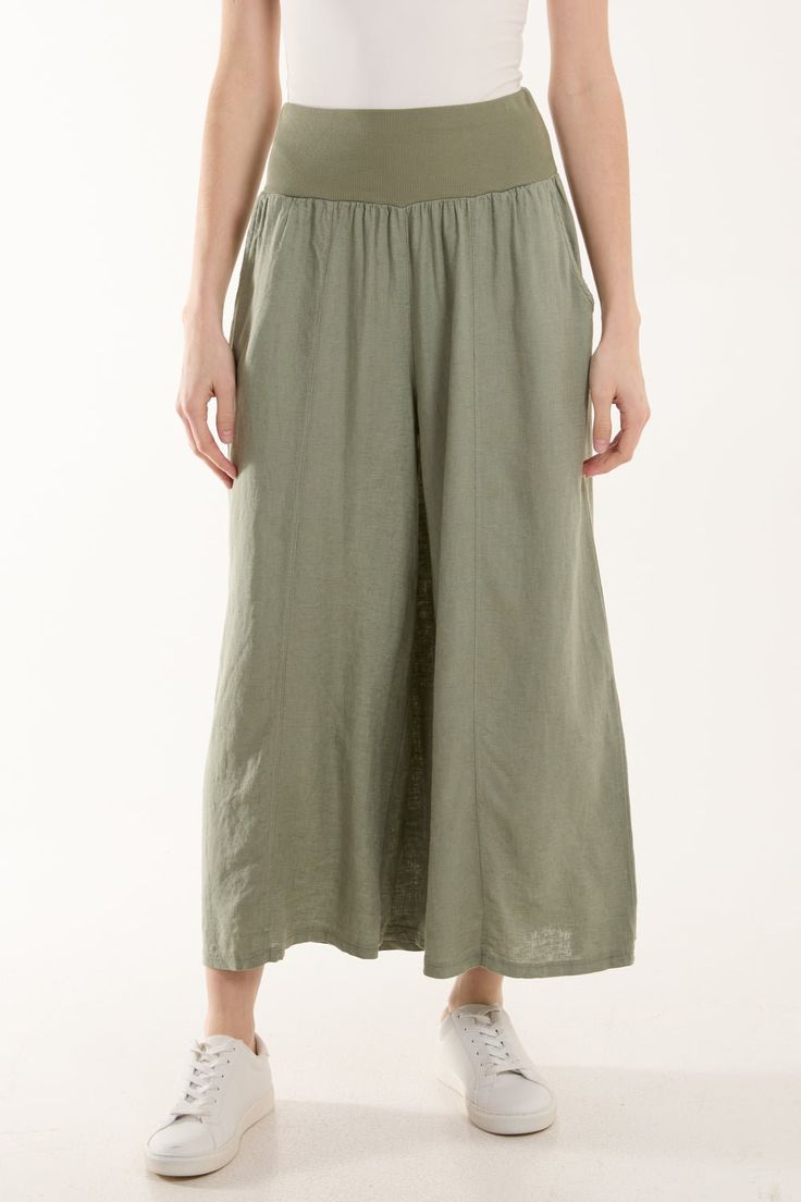 Colours: Navy, Khaki, Black, Beige, Mocha Composition: 50% Linen, 50% Cotton One Size (8-16UK) Summer Wide Leg Work Pants In Solid Color, Wide Leg Pants For Workwear In Solid Color, Summer Wide Leg Work Pants Solid Color, Linen Wide-leg Harem Pants With Pockets, Linen Harem Pants With Pockets, Solid Color Wide Leg Harem Pants For Work, Solid Wide Leg Harem Pants For Work, Wide Leg Solid Harem Pants For Work, Wide Leg Harem Pants For Work