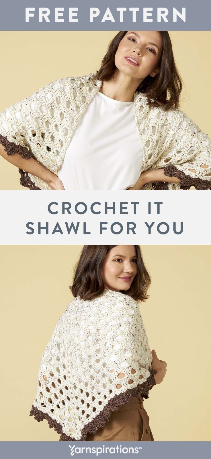 a woman wearing a crochet shawl for you