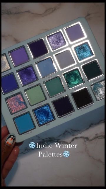 Smita Holden on Instagram: "❄️RECENT INDIE HOLIDAY PALETTES❄️ Some of this year’s indie makeup holiday palettes ❄️❄️❄️. Which is your favorite/on your wishlist? @cosmic_brushes @bellabeautebar @ensleyreign_cosmetics @viseart ✨CODE TO SAVE : GLAMSMITTY *giftef #viralmakeup #viralreels #trendingmakeup #etherealmakeup #barbiemakeup #sparklymakeup #makeuptextures #sparklyeyeshadow" Unique Eyeshadow Palette, Indie Eyeshadow Palette, Makeup Palette Aesthetic, Winter Eyeshadow Palette, Indie Eyeshadow, Glitter Palette, Makeup Things, Sparkly Makeup, Indie Makeup