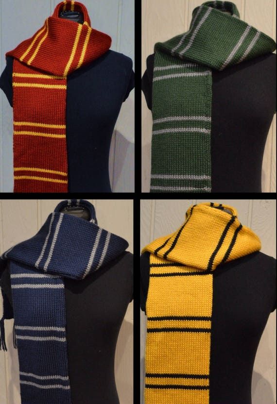 four different colors of scarfs on display