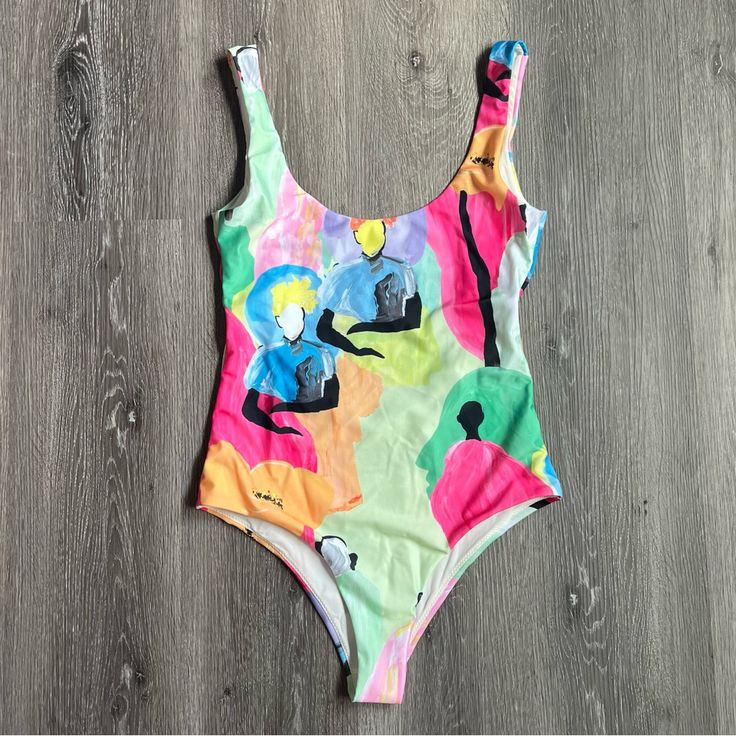 New Without Tags Stine Goya One Piece Swim Suit. Size Xs, Can Fit A Small. Summer Pink Swimwear With Graphic Print, Fitted Multicolor One-piece For Sunbathing, Sleeveless Stretch Multicolor One Piece, Summer Multicolor One-piece Bodysuit, Multicolor One-piece Bodysuit For Vacation, Multicolor Sleeveless Bodysuit For Beach Party, Multicolor Graphic Print Swimwear For Beach Season, Multicolor Graphic Print Swimwear For Pool, Multicolor Graphic Print Swimwear For Summer