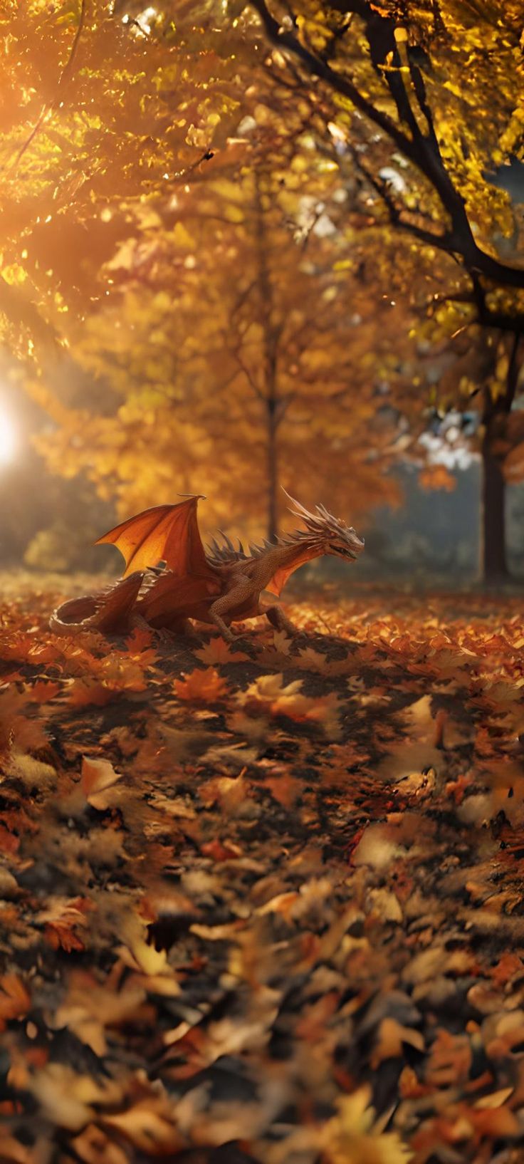 dragon wallpaper autumn fall magic mystic forest aesthetic Fantasy Autumn Forest Aesthetic, Fantasy Fall Aesthetic, Autumn Dragon Art, Fall Fantasy Aesthetic, Orange Dragon Aesthetic, Autumn Fantasy Aesthetic, Mystic Forest Aesthetic, Autumn Magic Aesthetic, Autumn Creatures