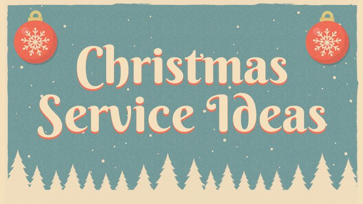 an old fashioned christmas service sign with snowflakes and baubs on it