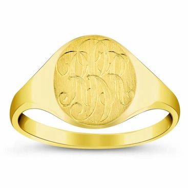 Yellow Gold Oval Custom Signet Rings Oval Signet Ring With Engraving Option For Formal Occasions, Classic Yellow Gold Signet Ring With Oval Cabochon, Classic Yellow Gold Oval Cabochon Signet Ring, Oval Signet Ring With Initials For Formal Occasions, Oval Signet Ring With Polished Finish, Formal Oval Signet Ring With Initials, Formal Signet Ring With Initials, Oval 14k Gold Signet Ring With Initials, Luxury Oval Signet Ring