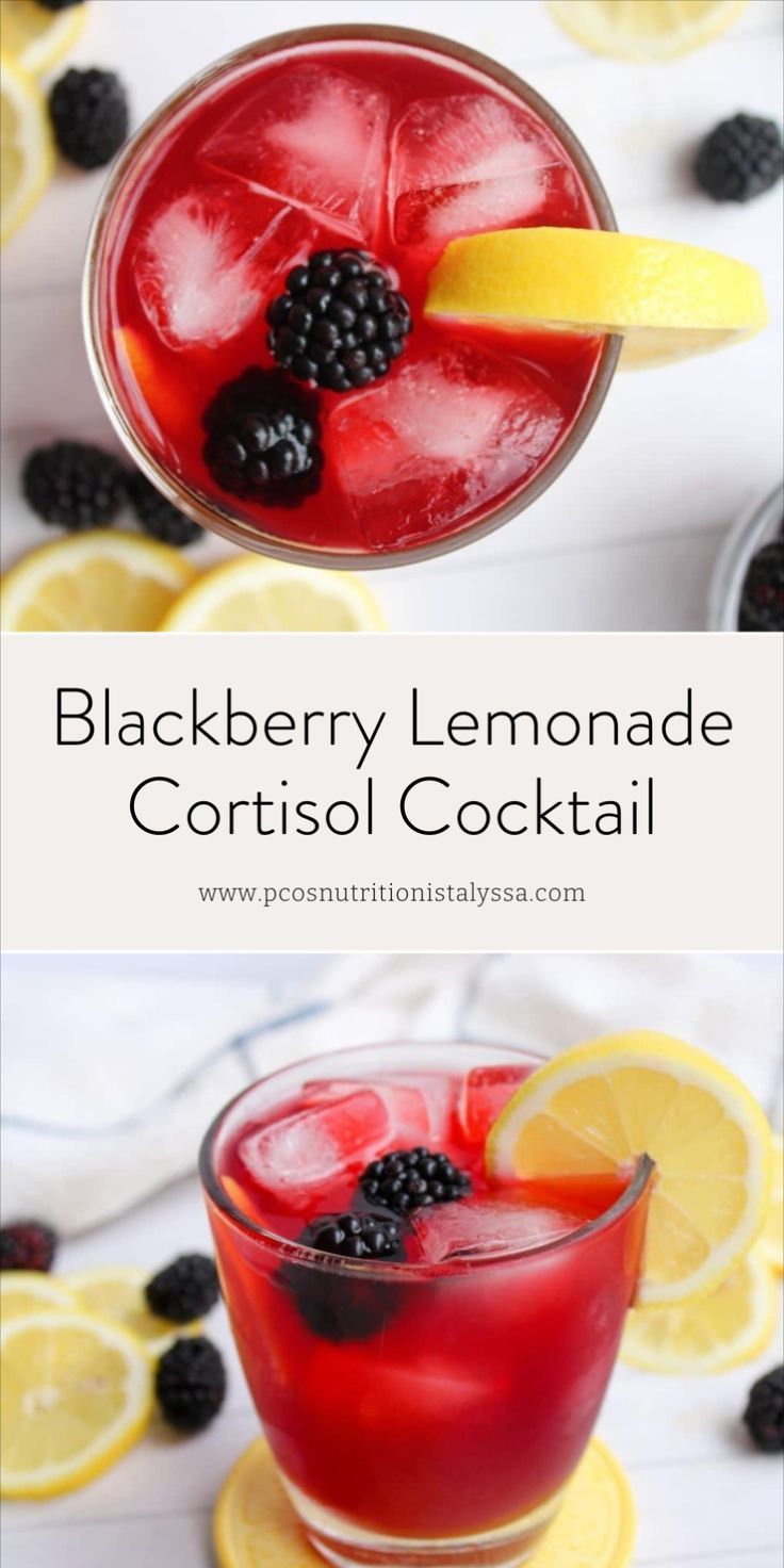 blackberry lemonade cortisol cocktail with blackberries in it