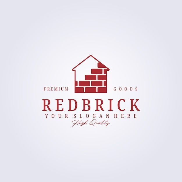 a red brick house logo on a white background