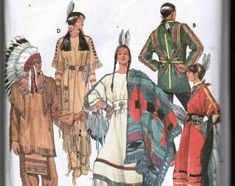 Simplicity 8281 Adults Native American Clothing Costume Sewing Pattern Size A XS S M L XL Factory Folded Uncut Halloween Costume Sewing Patterns, American Indian Clothing, Halloween Costume Patterns, Costume Sewing Pattern, Native American Dress, Simplicity Patterns Vintage, Costume Sewing, Native American Regalia, Native American Clothing