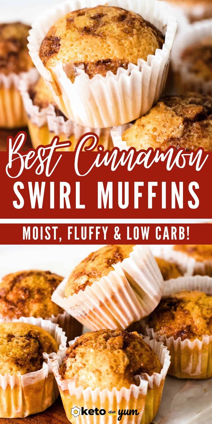 the best cinnamon swirl muffins are made with fluffy and low carb