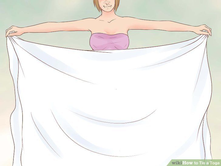 4 Ways to Tie a Toga - wikiHow Toga Styles, Diy Toga Costume For Women, Toga Party Costume Diy, How To Tie A Toga, How To Make A Toga, Toga Costume Diy, Toga Outfits, Toga Party Costume, Diy Toga